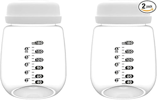 4pcs Breast Pump Collection Bottles for Spectra S2 S1 9 Plus Motif Luna Breast Pumps, 6.oz 180ml Reusable Wide Neck Bottles with Collar and Sealing Disc, Replace for Spectra Bottle