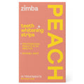 Zimba Teeth Whitening Strips Vegan Whitening Strip Enamel Safe Teeth Whitening Hydrogen Peroxide Teeth Whitener for Coffee, Wine, and Other Stains, 28 Strips (14 Day Treatment), Peach