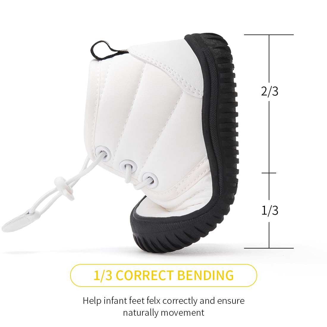 BMCiTYBM Toddler Baby Snow Winter Boots Boys Girls Shoes Non Slip First Walking Infant 2 2.5 3 3.5 Years White Size 7 Toddler