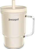 Toddler Cups – 9 oz Adorable Miniature Tumbler with Leak-Resistant Straw and Toddler-Friendly Handle, Encourages Hydration, Easy to Clean, Sippy cups for Toddlers 1-3，BPA Free silicone (Cream)