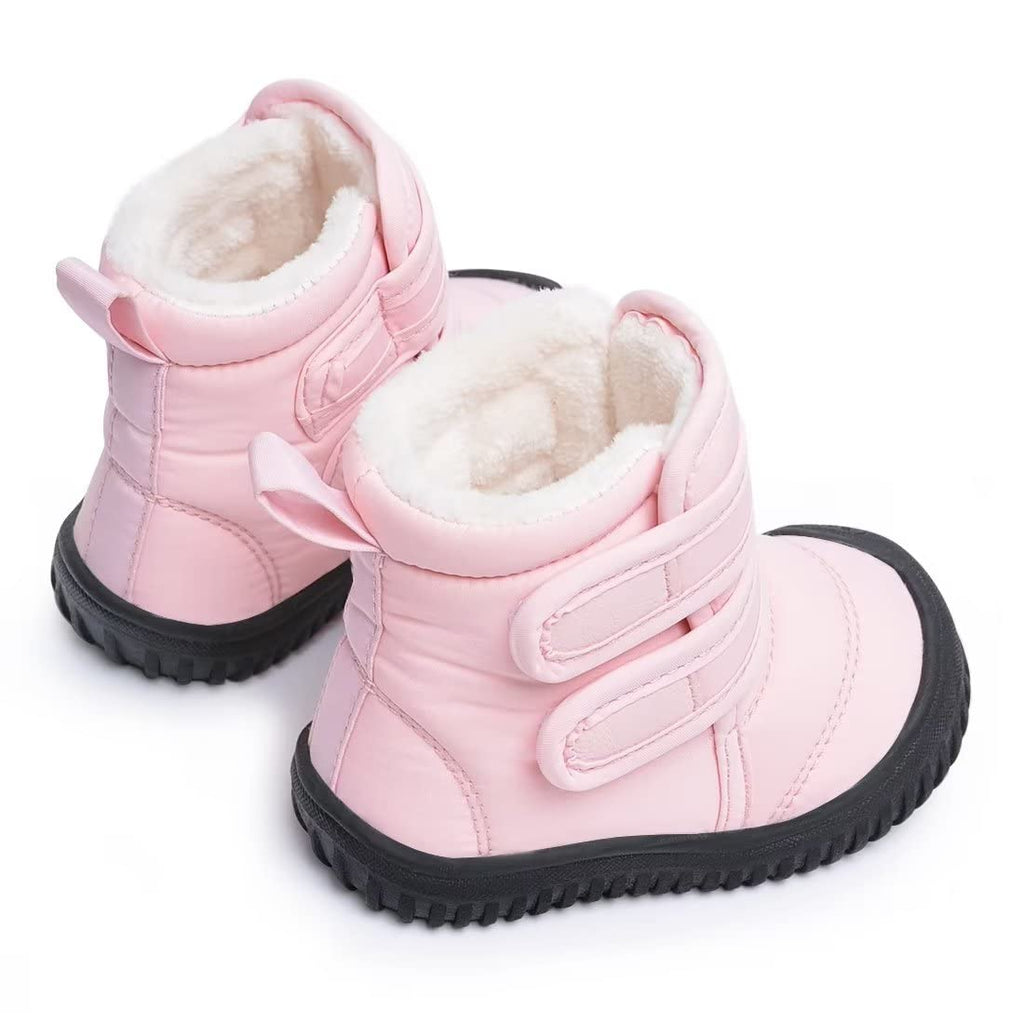 BMCiTYBM Baby Snow Boots Boys Girls Winter Infant Shoes Non Slip 6 9 12 18 24 Months Faux Fur Pink Size 18-24 Months Toddler
