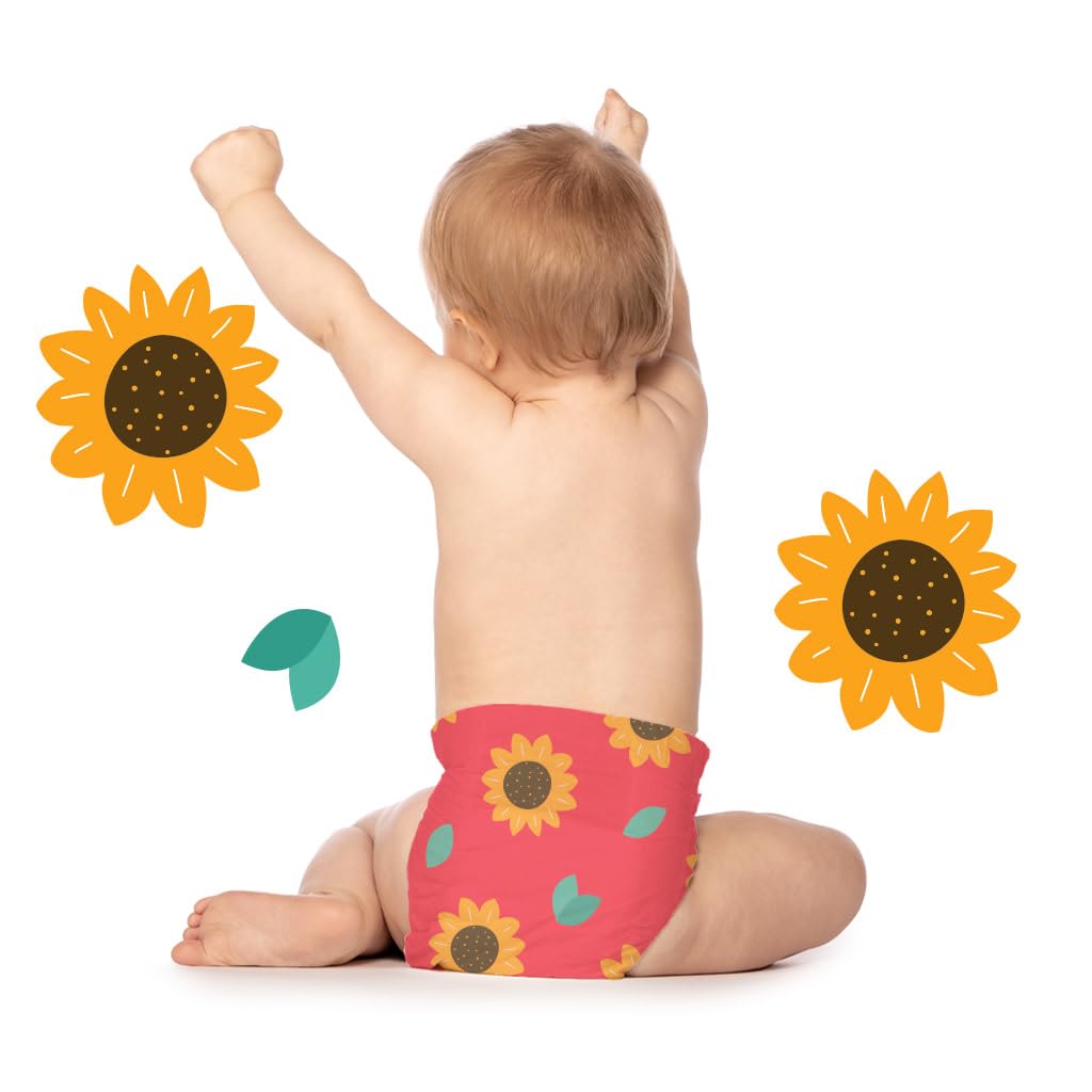 Hello Bello Diapers, Size 6 (35 lbs) Flower Child, 17 Count of Premium Disposable Baby Diapers, Hypoallergenic with Soft, Cloth-Like Feel