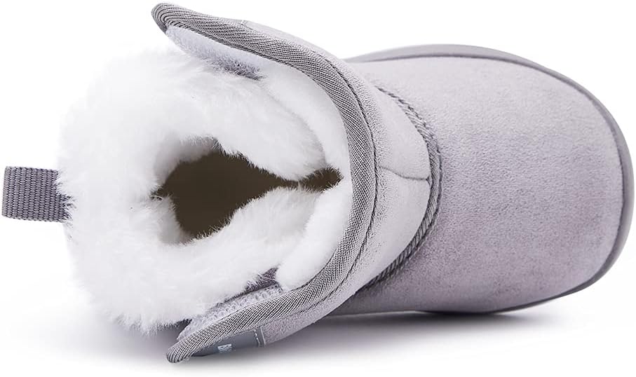 BMCiTYBM Baby Snow Boots Warm Winter Fur Lined Baby Shoes Grey 6-12 Months