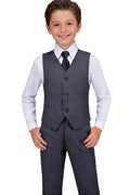 Boys Suits for Kids Slim Fit Vest and Pants Set Boy Suit Dark Gray Size 16
