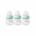 Glass Baby Bottles, Newborn Baby Bottle 4oz/120ml with Slow Flow Breast-Like Nipple for 0+, Anti Colic, BPA Free, Blue/3Pack