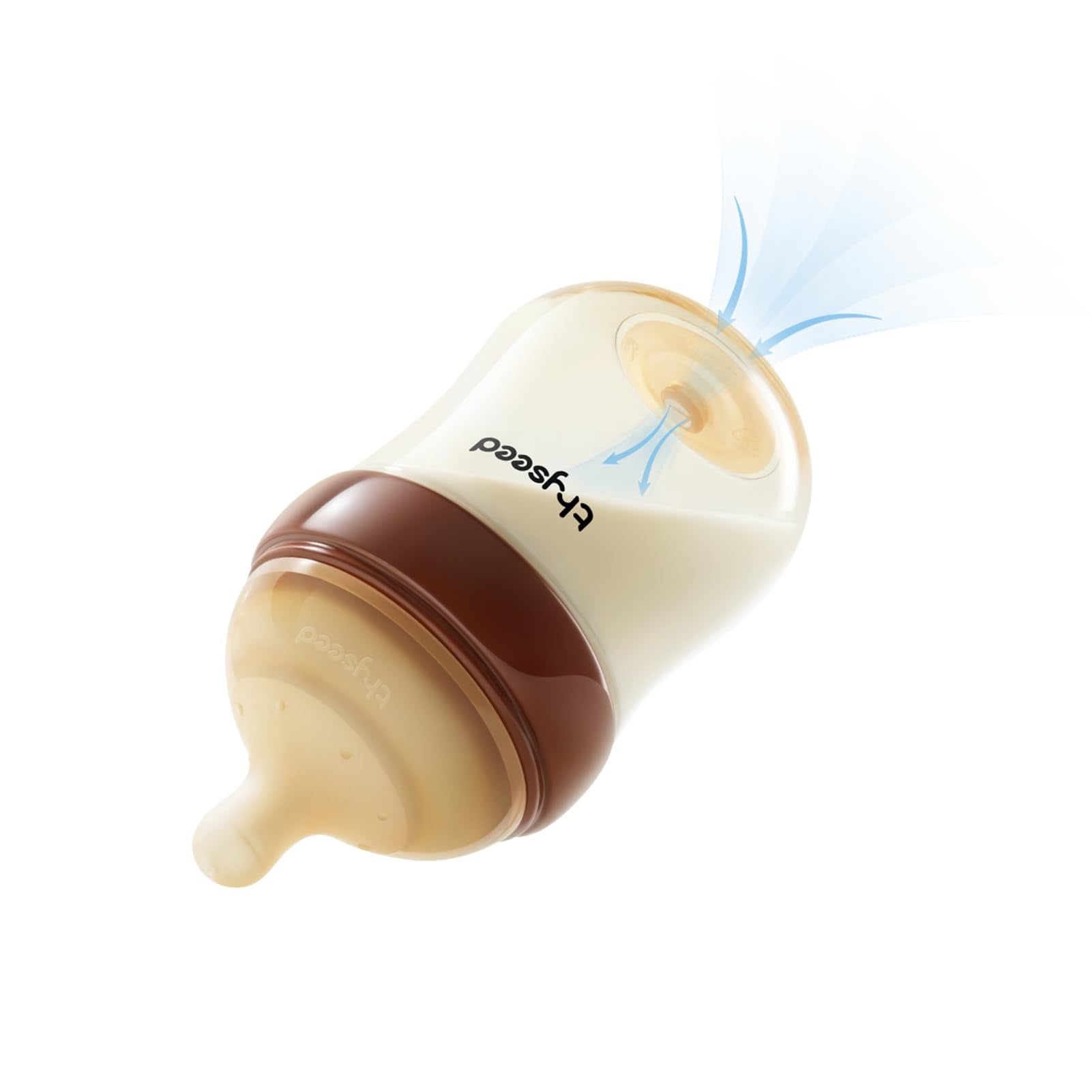 Thyseed PPSU Anti-Colic Baby Bottle, Breast-Like Extra Slow Flow Nipple for Breastfed Babies (0m+), 5 oz/160 mL, 1 Pack