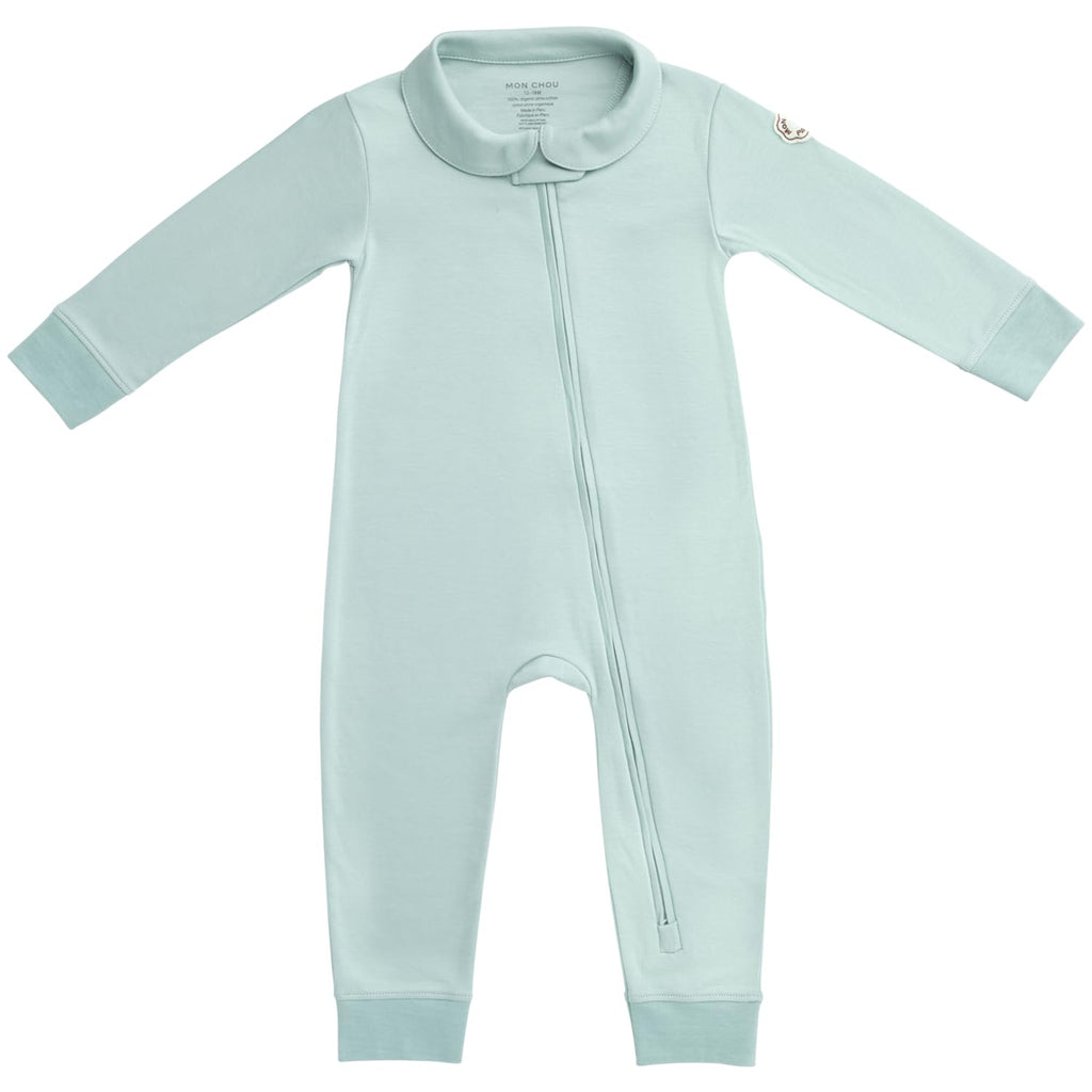 MON CHOU 100% Organic Pima Cotton Baby Footless Pajamas – Snug Fit Long Sleeve Zip-Up Sleepwear with 2-Way Zipper, Unisex (Sizes 0–12M) (Meadow, 18-24 Months)