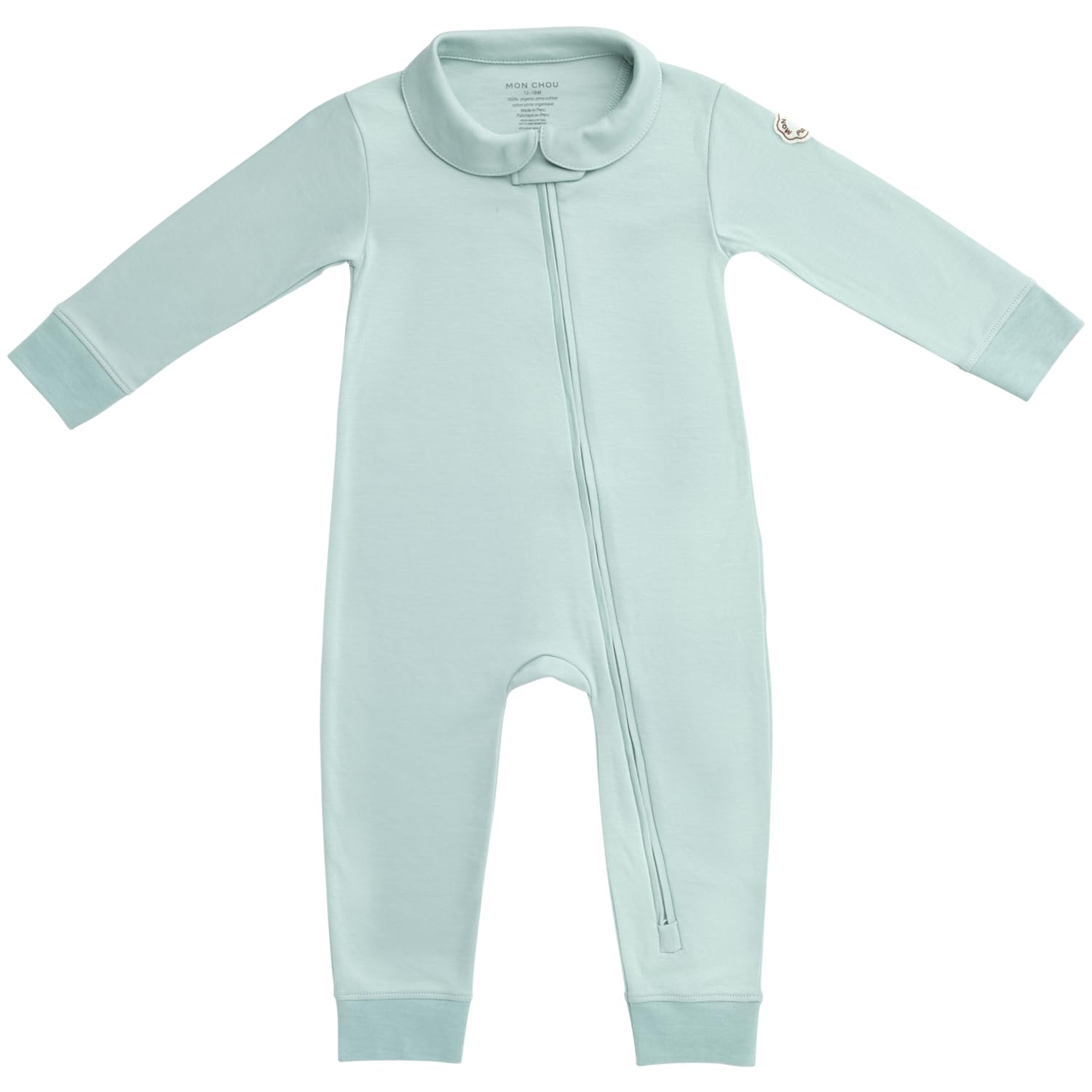 MON CHOU 100% Organic Pima Cotton Baby Footless Pajamas – Snug Fit Long Sleeve Zip-Up Sleepwear with 2-Way Zipper, Unisex (Sizes 0–12M) (Meadow, 18-24 Months)