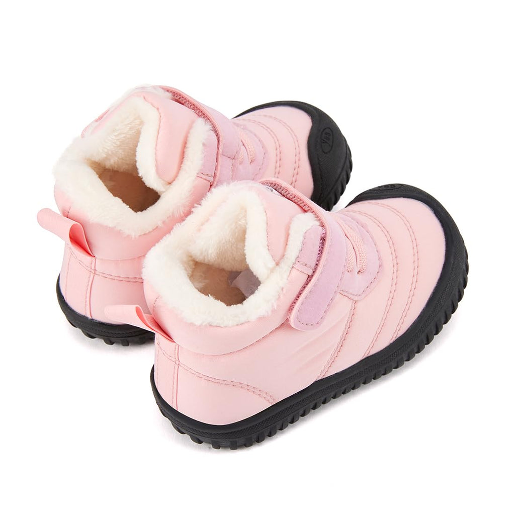 BMCiTYBM Toddler Baby Snow Boots Winter Mid-high Shoes Boys Girls Cold Weather Baby Faux Fur Shoes Pink Size 8