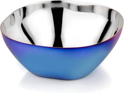 Ahimsa Stainless Steel Kids Snack Bowls, 12 oz, Blue, Set of 4