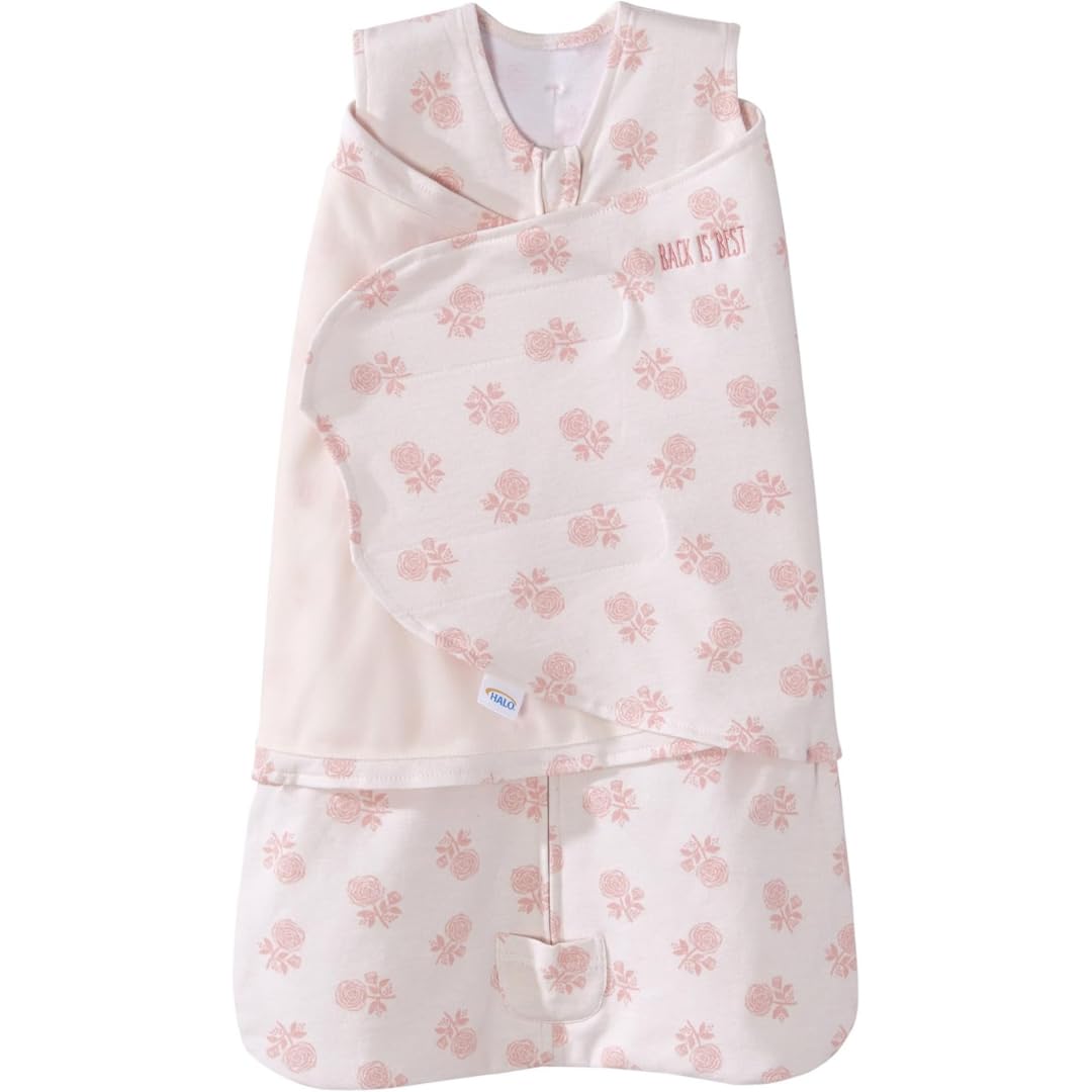 HALO 100% Cotton Sleepsack Swaddle, 3-Way Adjustable Wearable Blanket, TOG 1.5, Space, Small, 3-6 Months