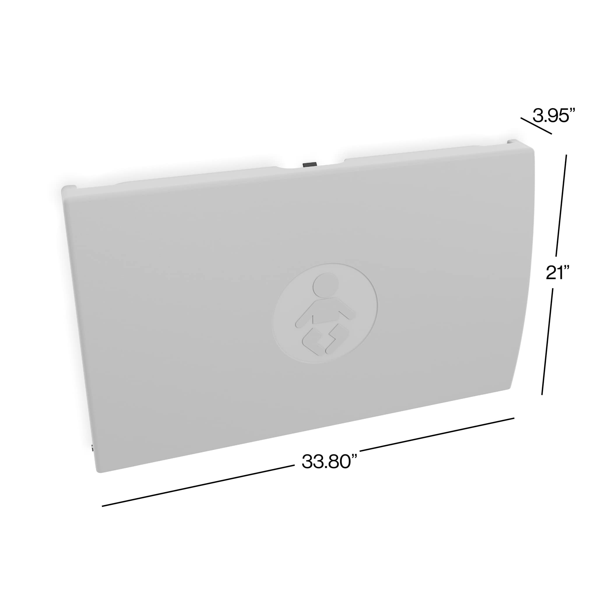 Foundations Elements Horizontal Wall-Mounted Baby Diaper Changing Station, Heavy Duty Stainless Steel Hinge, Oversized Changing Surface, Easy Installation, Gray (300-EH-01)