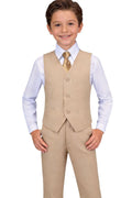 Kids Dress Suits for Boys Outfit Boy Suit Tuxedo Vest Set Champagne Size 2T