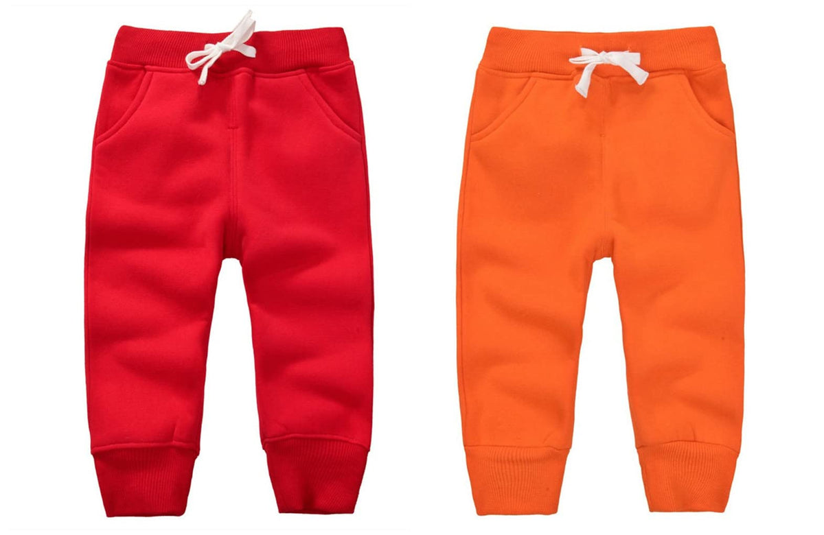 CuteOn Unisex Toddler Jogger Pants Kids Cotton Elastic Waist Winter Baby Sweatpants Pants 4Years Blue
