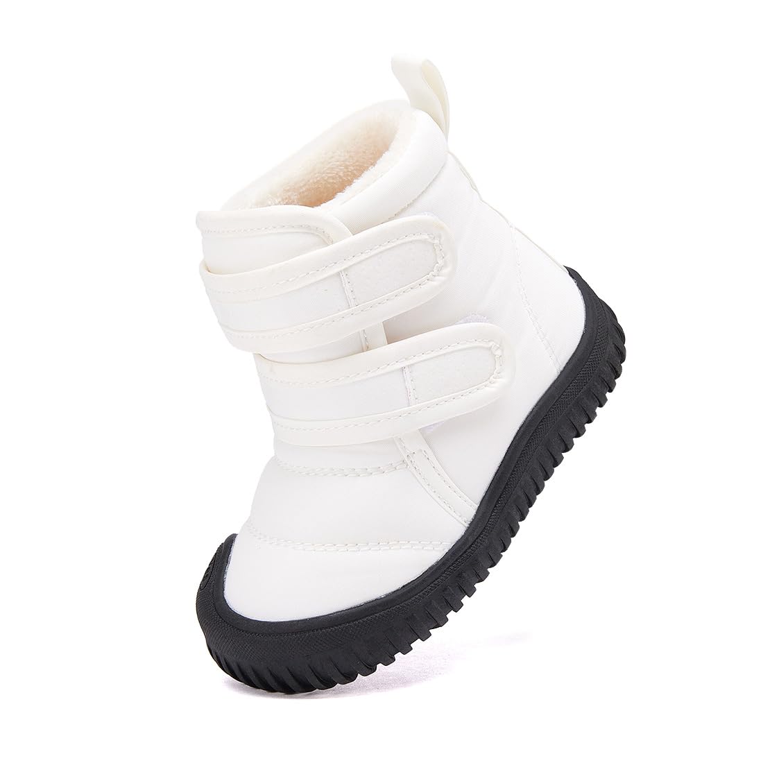 BMCiTYBM Baby Snow Boots Boys Girls Winter Infant Shoes Non Slip 6 9 12 18 24 Months Faux Fur White Size 12-18 Months Toddler