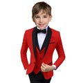 Boys Suit 3 Piece Ring Bearer Suit Kids Formal Jacket Vest Pants Suits Wedding Outfit for Party Prom Tuxedo-Purple-18