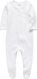 O2 BABY Baby Boys Girls Organic Cotton Zip-Front Sleeper Pajamas, Footed Sleep 'n Play