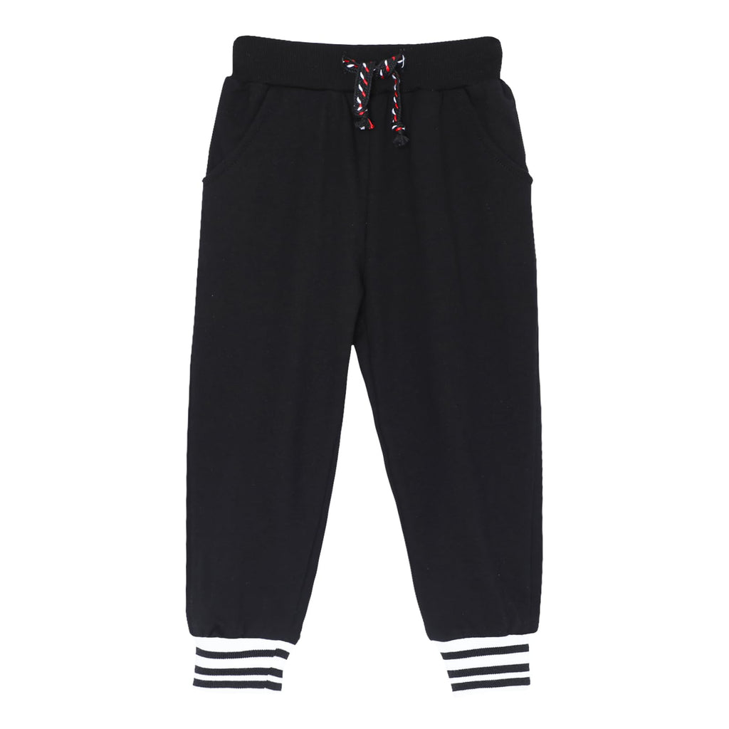HILEELANG Boys Jogger Pants Cotton Sweatpants 3 Pack Pockets Black