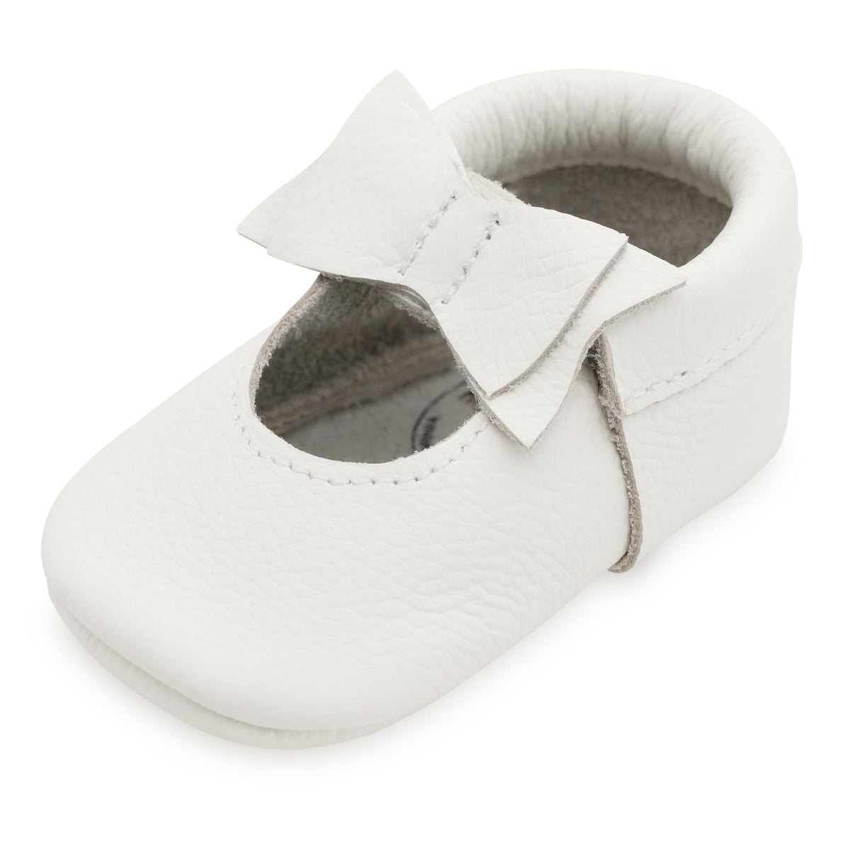 BirdRock Baby Bow and Knot Moccasins - Genuine Leather Baby Girl Shoes (Black Bow, US 2)