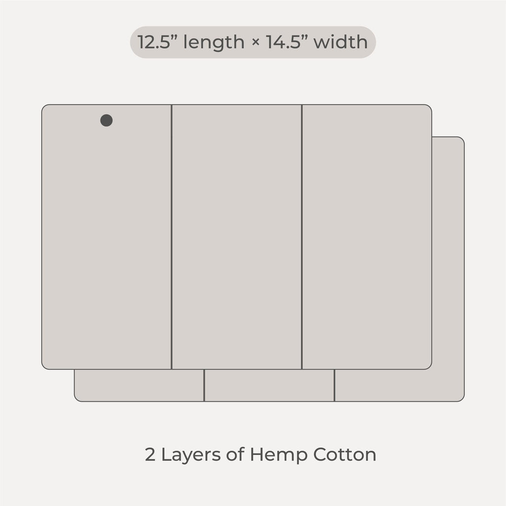 Hemp Prefold Inserts with Snap - 2 Layers - Reusable and Absorbent - 13" x 15" Perfect for Any Diaper- 2 Pack - Nora's Nursery
