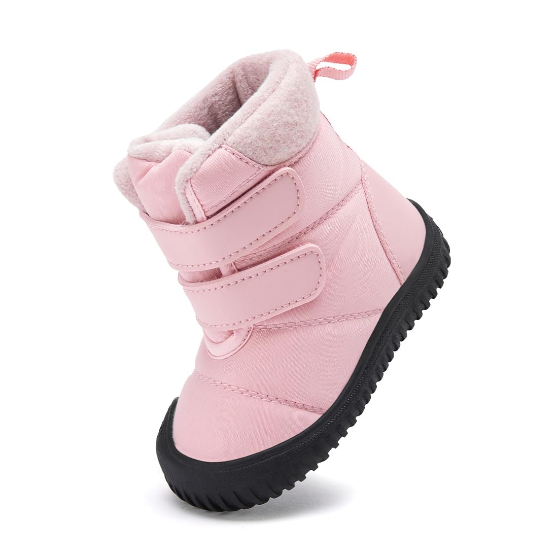 BMCiTYBM Baby Snow Winter Boots Boys Girls Shoes Double Strap Non Slip First Walking Infant 6 9 12 18 24 Months Pink Size 6-12 Months Infant