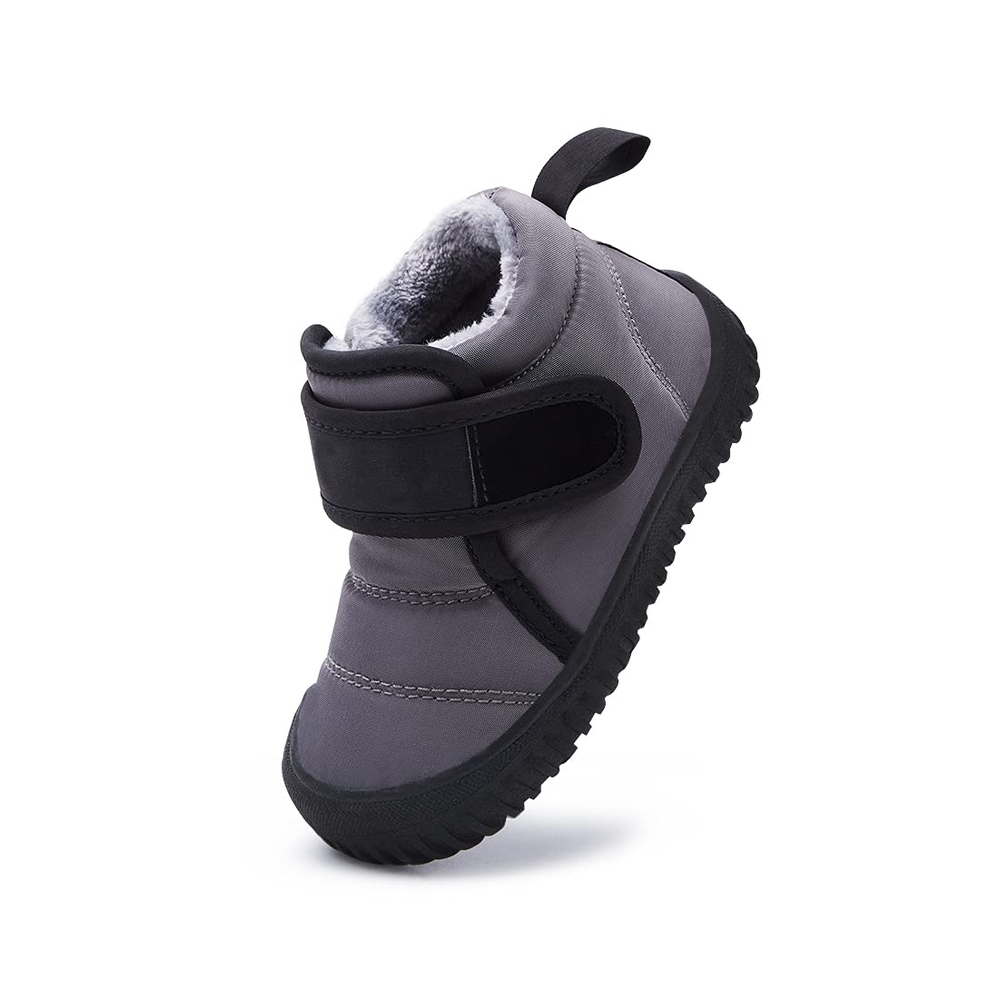 BMCiTYBM Baby Snow Boots Boys Girls Winter Infant Shoes Non Slip 6 9 12 18 24 Months Faux Fur Grey Size 8 Toddler