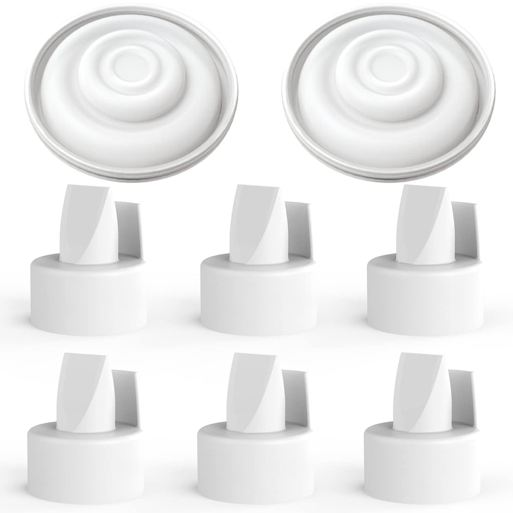 [6+2] Papablic Duckbill Valves Compatible Spectra S1 S2 & Medela, White