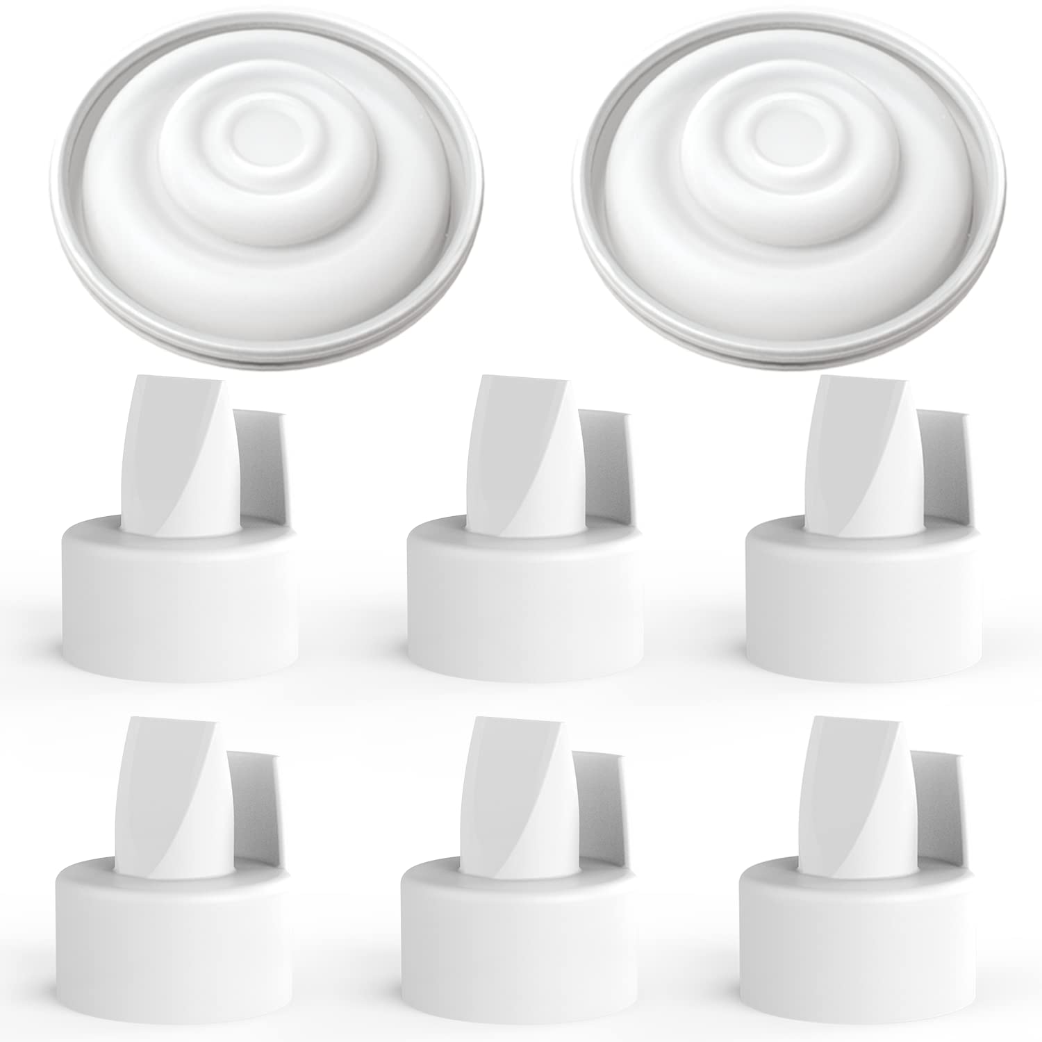 [6+2] Papablic Duckbill Valves Compatible Spectra S1 S2 & Medela, White