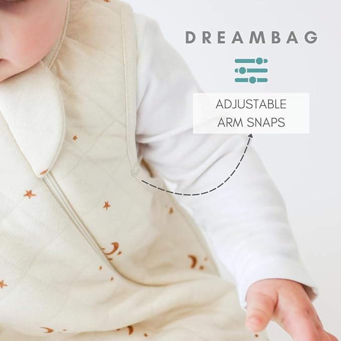 Tealbee Grow with Baby Sleep Sack – Adjustable Fit 6–24 Months for Babies & Toddlers, Soft Rayon from Bamboo Sleep Bag, All Season 1.2 TOG Wearable Blanket with 2-Way Zipper – Moons and Stars