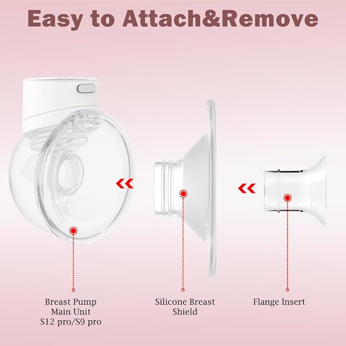 2pcs Silicone Flange 27mm Compatible with Momcozy S12 Pro/S9 Pro/S12 Breast Pump,TSRETE S12/Kmaier S12 Wearable Breast Pumps, Shield 27mm Flange Parts