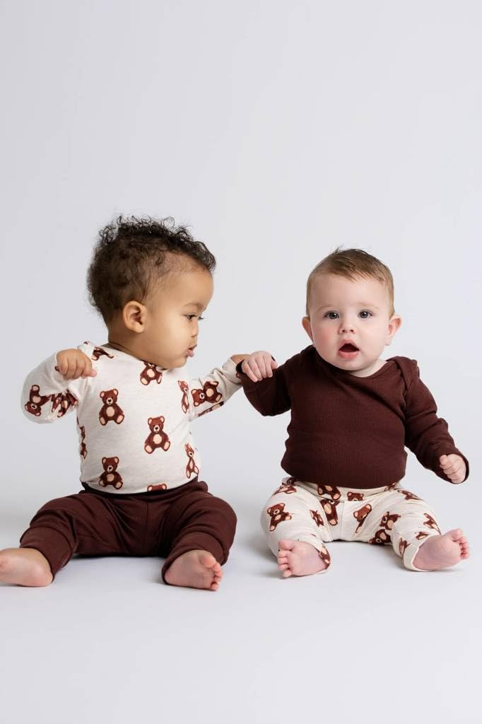 monica + andy Long Sleeve Jack & Jill Bodysuit, Size 3-6 Months, Baby Teddy Bears, Organic Baby Clothes for Girls and Boys, Sustainable Super Soft Fabric, Sizes for Preemie, Newborn & Infant