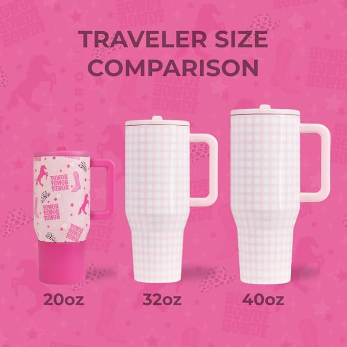 HydroJug Kids - 20 oz Insulated Kids Water Bottle with Flip Straw & Handle | Leak-Proof & Durable | Perfect for School, Sports, Lunch, Travel & Camp, Cowgirl