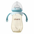 Baby Bottles, Anti Colic Breastfeeding Bottles with Medium Flow Nipples Size ＋, Wide Neck Baby Bottle for Babies, Newborn, Preemie 6+ Months, BPA Free (Blue, PPSU, 10 Ounce, 1 Pack)