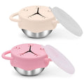 2 Pack Toddler Snack Containers –13.5oz Food Grade Stainless Steel Snack Cups for Toddlers Spill Proof with Snowflake Silicone Lids & Handles, Baby Snack Containers, Dishwasher Safe Toddler Snack Cups