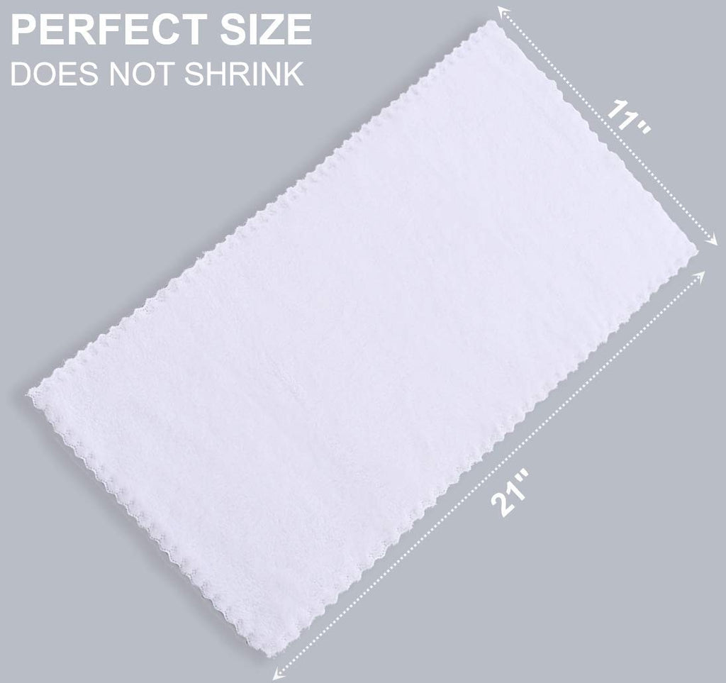 Spotted Play 8 Pack Large Burp Cloths for Baby - 20" by 10" Ultra Absorbent Burping Cloth, Baby Washcloths, Newborn Towel - Milk Spit Up Rags - Burpy for Unisex, Boy, Girl - Burp Cloths Set(White)
