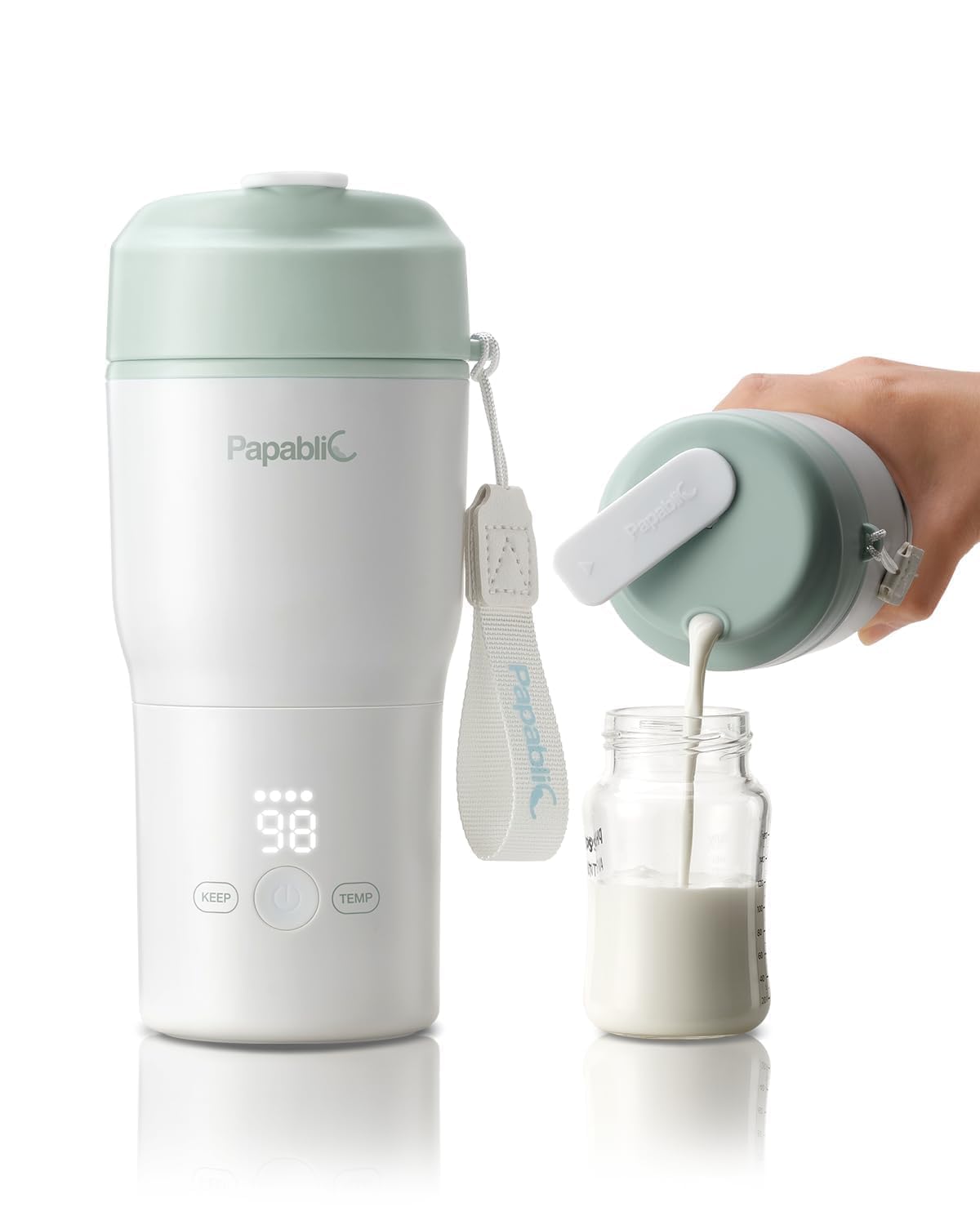 Papablic Portable Bottle Warmer, 85W Fast Baby Bottle Warmer for Travel
