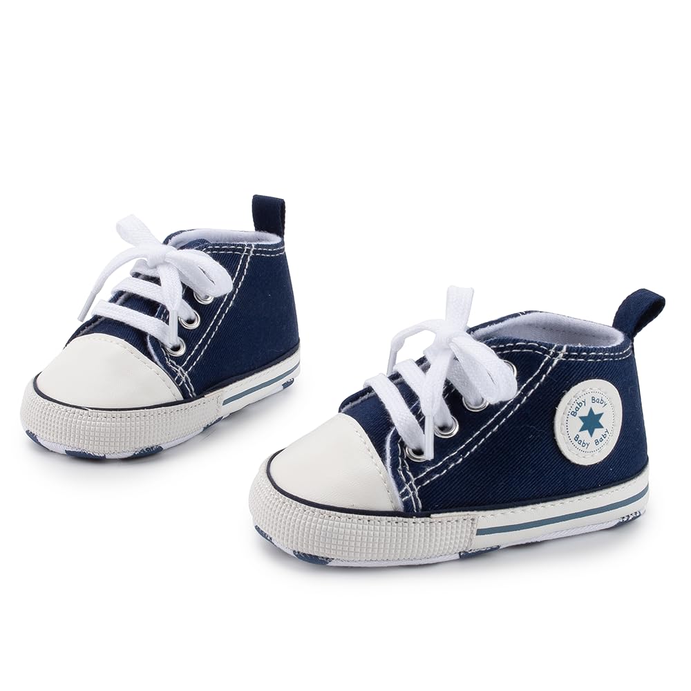 Meckior Save Beautiful Baby Girls Boys Canvas Sneakers Soft Sole High-Top Ankle Infant First Walkers Shoes