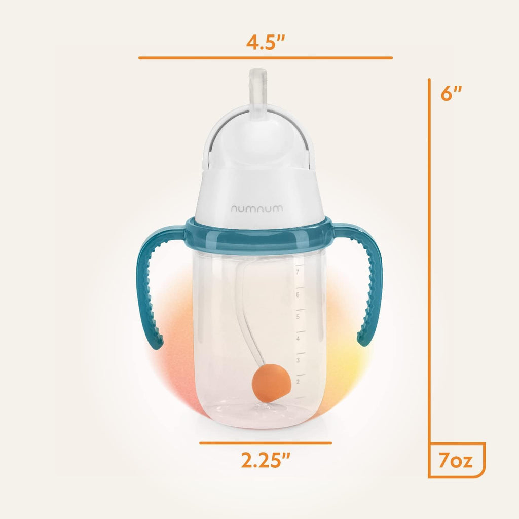 NumNum Baby Straw Cup Weighted Sippy Cup 6-12 Mo, 1-Pack Orange