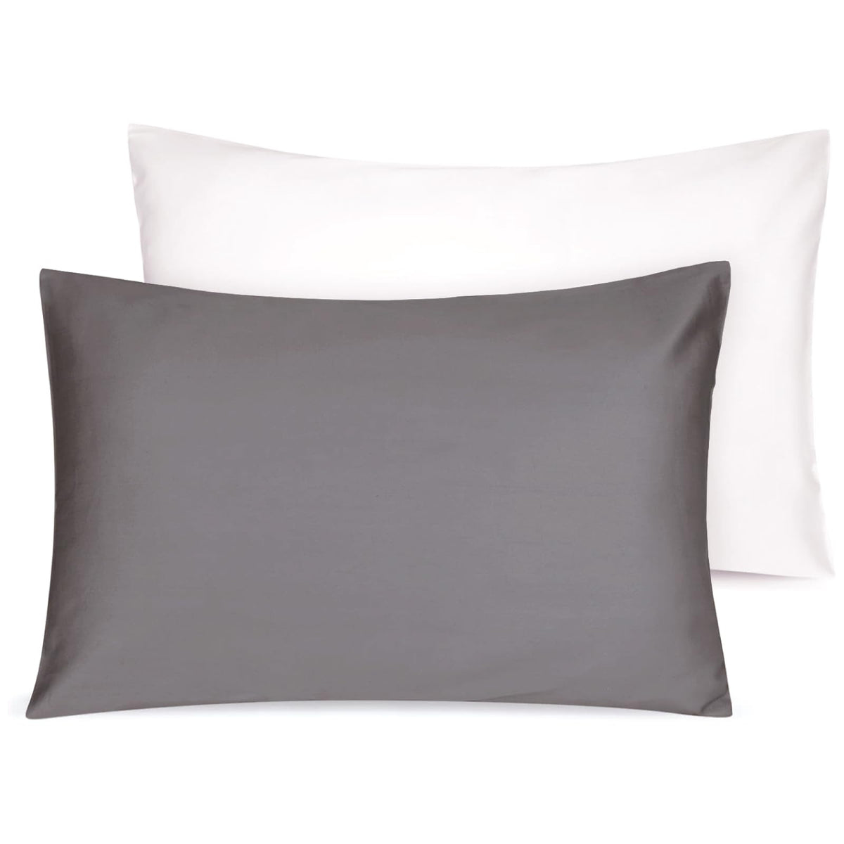 Organic Cotton Toddler Pillowcase 2 Pack, 14 x 20 Travel Pillow Case Cover for Babies, Kids, Boys and Girls, Soft and Breathable Small Pillow Cases with Envelope Closure, Dark Grey