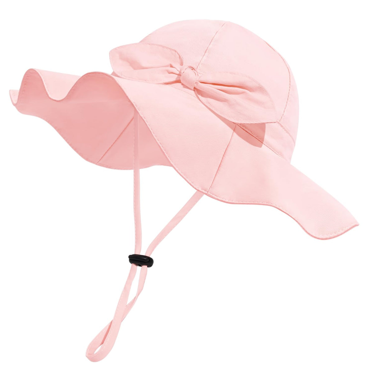 Baby Girl Sun Hat with UPF 50+ Outdoor Adjustable Beach Hat with Wide Brim Bucket Hats (0-6 Months)