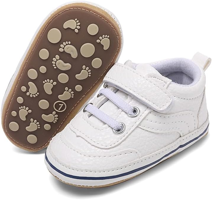 Clowora Baby Boys Girls Shoes Non-Slip Rubber Sole Sneakers Infant First Walking Toddler Crib Shoes Newborn Loafers Flats.