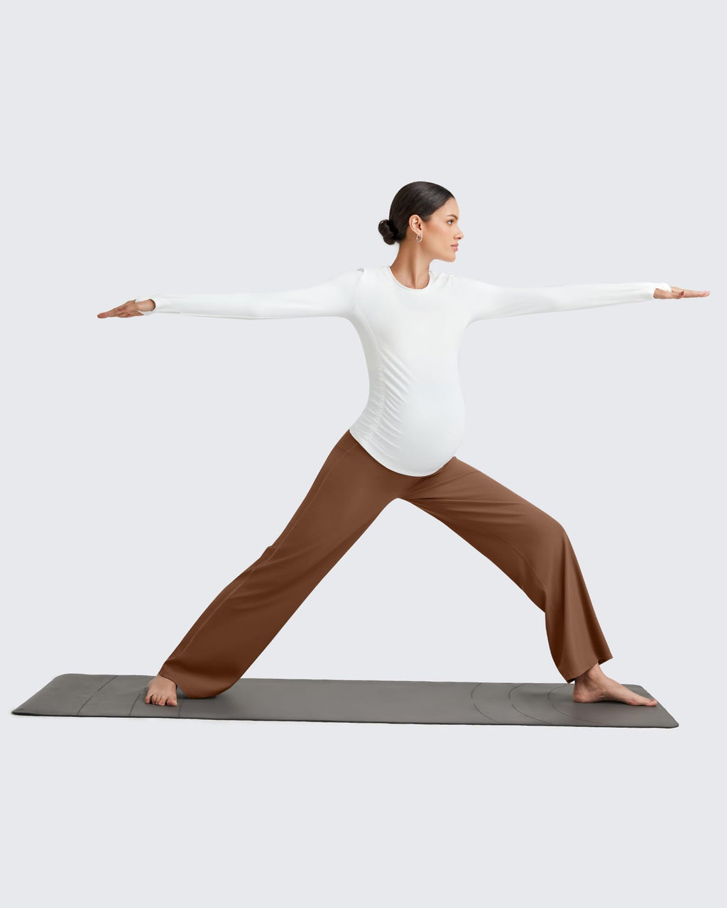 G4Free Maternity Pants Yoga Work,Dark Coffee,XL,Extra Tall