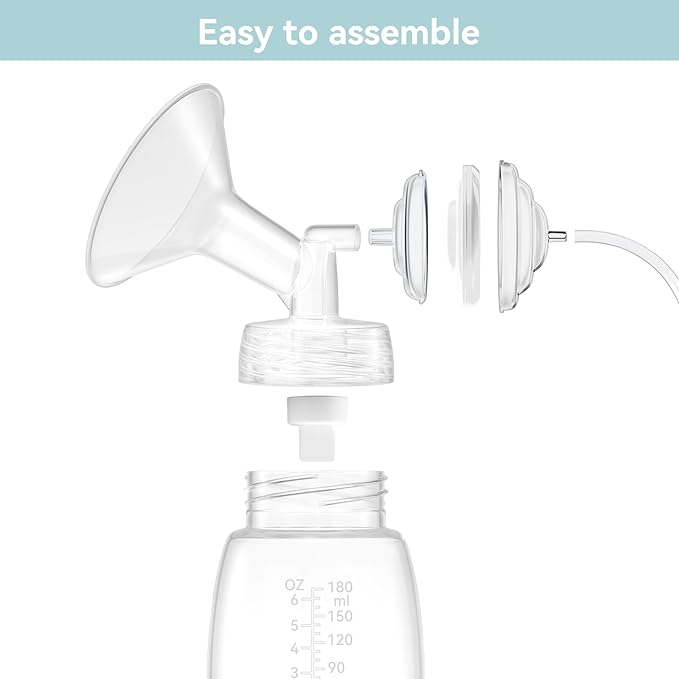 4PCS 24mm Breast Pump Flanges, Duckbill Valves Compatible with Spectra S1/S2/9Plus/Synergy Gold, Motif Luna, Wide-Mouth Bottle Fit, Breast Pump Accessories