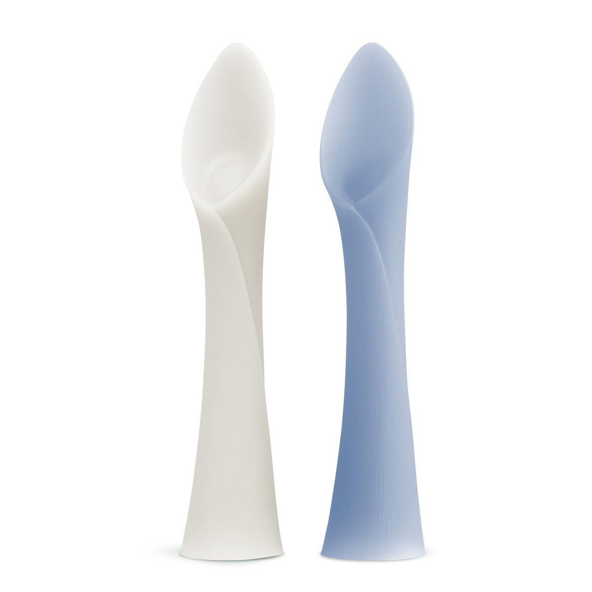 Olababy Silicone Baby Spoons, Baby Led Weaning, 2pk (Kiwi/Blueberry)