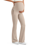 G4Free Maternity Flare Leggings Pregnancy Yoga Pants,Dark Gray,XL,Petite