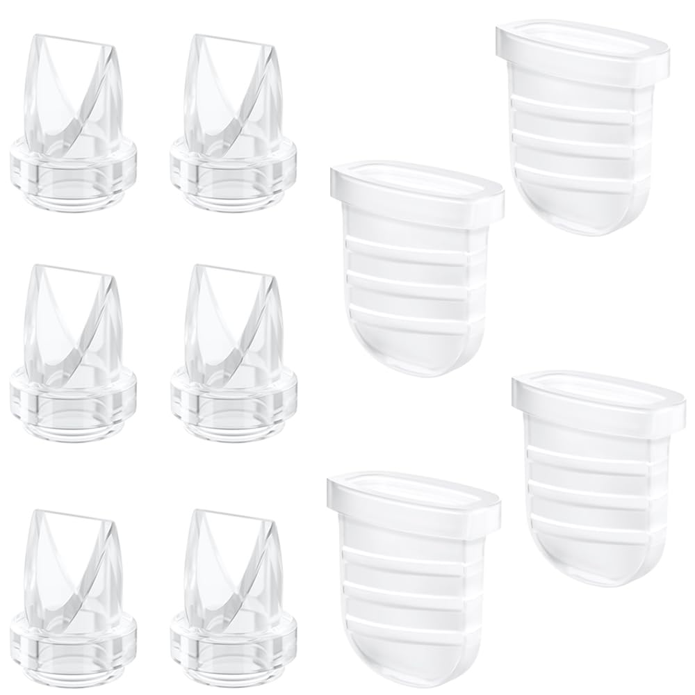 Two Full Sets Breast Pump Parts with 24mm Flange Compatible with NCVI/Nuliie/NICEGREEN Life/Zooawa S32 Breast Pump Replacement Parts,S32 Pump Parts,Extra Duckbill Valve&Diaphragm