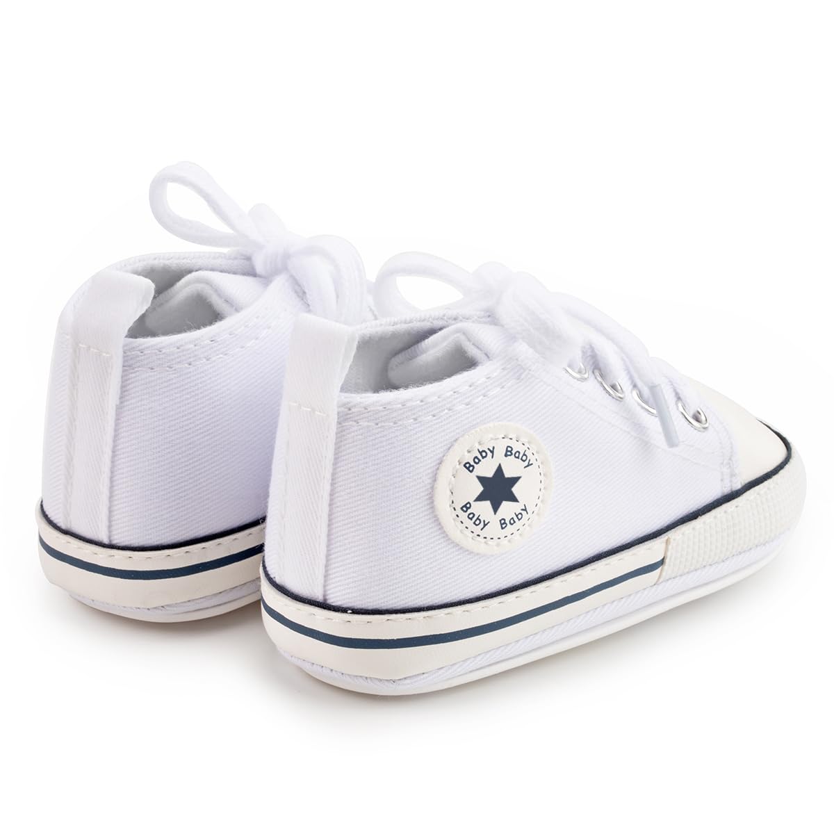 Meckior Save Beautiful Baby Girls Boys Canvas Sneakers Soft Sole High-Top Ankle Infant First Walkers Crib Shoes