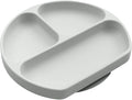 Silikong Suction Plate for Toddlers | BPA Free, 100% Food-Grade Silicone | Microwave, Dishwasher and Oven Safe | Stay Put Divided Baby Feeding Plates (1, Grey)