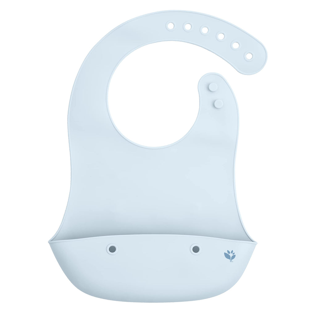 Green Sprouts Unisex Baby Silicone Scoop Bib, Light Blueberry