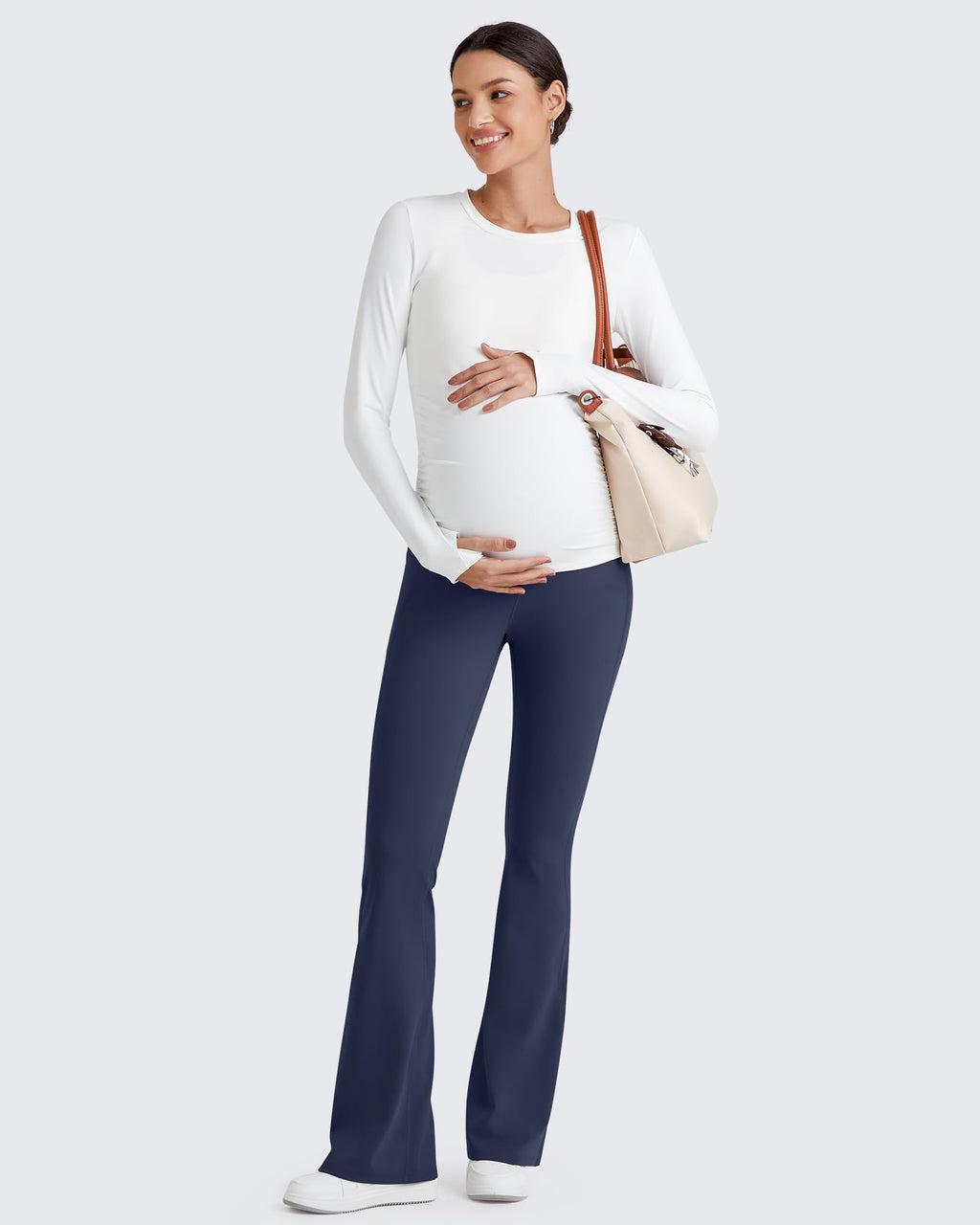 G4Free Maternity Lounge Pants Pregnancy Leggings Flare,Royal Blue,XXL,Tall